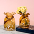 Gold Rush Handblown  Glass Vase & Decorative showpiece - Set of 2
